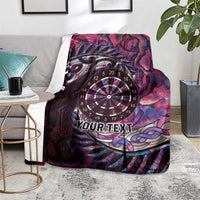 New Zealand Darts Personalised Blanket Aotearoa Silver Fern Pink Papua Shell Spirit LT9 - Polynesian Pride