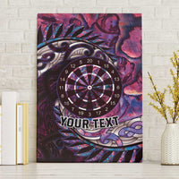 New Zealand Darts Personalised Canvas Wall Art Aotearoa Silver Fern Pink Papua Shell Spirit LT9 Without Frame Pink - Polynesian Pride
