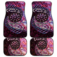 New Zealand Darts Personalised Car Mats Aotearoa Silver Fern Pink Papua Shell Spirit LT9 - Polynesian Pride