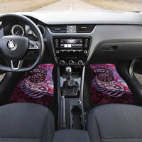 New Zealand Darts Personalised Car Mats Aotearoa Silver Fern Pink Papua Shell Spirit LT9 Set 2pcs - Front Pink - Polynesian Pride
