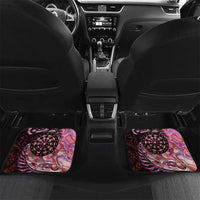 New Zealand Darts Personalised Car Mats Aotearoa Silver Fern Pink Papua Shell Spirit LT9 Set 2pcs - Back Pink - Polynesian Pride