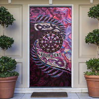 New Zealand Darts Personalised Door Cover Aotearoa Silver Fern Pink Papua Shell Spirit LT9 Pink - Polynesian Pride