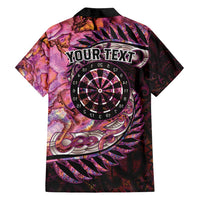 New Zealand Darts Personalised Family Matching Puletasi and Hawaiian Shirt Aotearoa Silver Fern Pink Papua Shell Spirit LT9 - Polynesian Pride