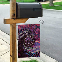 New Zealand Darts Personalised Garden Flag Aotearoa Silver Fern Pink Papua Shell Spirit LT9 - Polynesian Pride