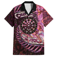 New Zealand Darts Personalised Hawaiian Shirt Aotearoa Silver Fern Pink Papua Shell Spirit LT9 Pink - Polynesian Pride