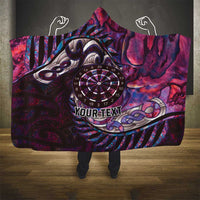 New Zealand Darts Personalised Hooded Blanket Aotearoa Silver Fern Pink Papua Shell Spirit LT9 - Polynesian Pride