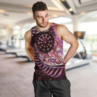 New Zealand Darts Personalised Men Tank Top Aotearoa Silver Fern Pink Papua Shell Spirit LT9 Pink - Polynesian Pride