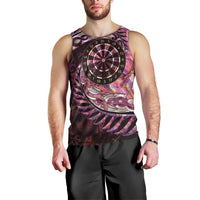New Zealand Darts Personalised Men Tank Top Aotearoa Silver Fern Pink Papua Shell Spirit LT9 - Polynesian Pride