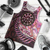 New Zealand Darts Personalised Men Tank Top Aotearoa Silver Fern Pink Papua Shell Spirit LT9 - Polynesian Pride