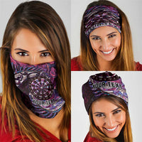 New Zealand Darts Personalised Neck Gaiter Aotearoa Silver Fern Pink Papua Shell Spirit LT9 - Polynesian Pride
