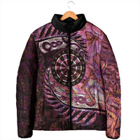 New Zealand Darts Personalised Padded Jacket Aotearoa Silver Fern Pink Papua Shell Spirit LT9 - Polynesian Pride