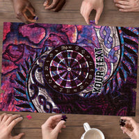 New Zealand Darts Personalised Puzzle Aotearoa Silver Fern Pink Papua Shell Spirit LT9 - Polynesian Pride