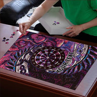 New Zealand Darts Personalised Puzzle Aotearoa Silver Fern Pink Papua Shell Spirit LT9 - Polynesian Pride