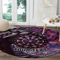 New Zealand Darts Personalised Round Carpet Aotearoa Silver Fern Pink Papua Shell Spirit LT9 - Polynesian Pride