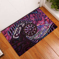 New Zealand Darts Personalised Rubber Doormat Aotearoa Silver Fern Pink Papua Shell Spirit LT9 - Polynesian Pride