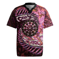 New Zealand Darts Personalised Rugby Jersey Aotearoa Silver Fern Pink Papua Shell Spirit LT9 Pink - Polynesian Pride