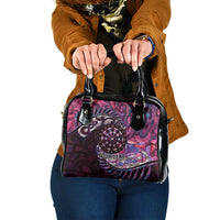 New Zealand Darts Personalised Shoulder Handbag Aotearoa Silver Fern Pink Papua Shell Spirit LT9 One Size Pink - Polynesian Pride