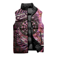 New Zealand Darts Personalised Sleeveless Puffer Jacket Aotearoa Silver Fern Pink Papua Shell Spirit LT9 - Polynesian Pride