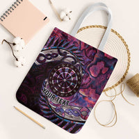 New Zealand Darts Personalised Tote Bag Aotearoa Silver Fern Pink Papua Shell Spirit LT9 White Strap One Size Pink - Polynesian Pride