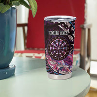 New Zealand Darts Personalised Tumbler Cup Aotearoa Silver Fern Pink Papua Shell Spirit LT9 - Polynesian Pride