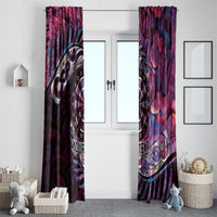 New Zealand Darts Personalised Window Curtain Aotearoa Silver Fern Pink Papua Shell Spirit LT9 - Polynesian Pride