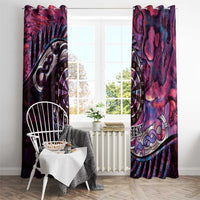 New Zealand Darts Personalised Window Curtain Aotearoa Silver Fern Pink Papua Shell Spirit LT9 - Polynesian Pride
