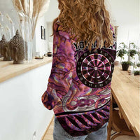 New Zealand Darts Personalised Women Casual Shirt Aotearoa Silver Fern Pink Papua Shell Spirit