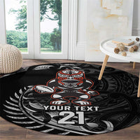 New Zealand Indigenous-Maori Rugby Custom Round Carpet
