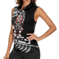 New Zealand Indigenous-Maori Rugby Custom Women Sleeveless Polo Shirt LT9 - Polynesian Pride