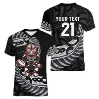 New Zealand Indigenous-Maori Rugby Custom Women V-Neck T-Shirt LT9 - Polynesian Pride