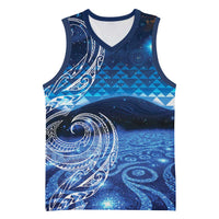 New Zealand Matariki Basketball Jersey Taniko Aramoana With Koru Galaxy Sky Night LT9 Unisex Galaxy - Polynesian Pride