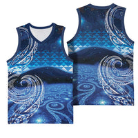 New Zealand Matariki Basketball Jersey Taniko Aramoana With Koru Galaxy Sky Night LT9 - Polynesian Pride