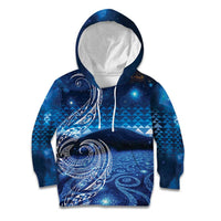 New Zealand Matariki Kid Hoodie Taniko Aramoana With Koru Galaxy Sky Night LT9 Hoodie Galaxy - Polynesian Pride