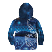 New Zealand Matariki Kid Hoodie Taniko Aramoana With Koru Galaxy Sky Night LT9 - Polynesian Pride