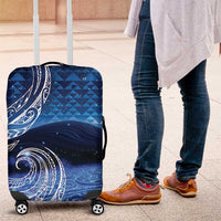 New Zealand Matariki Luggage Cover Taniko Aramoana With Koru Galaxy Sky Night LT9 Galaxy - Polynesian Pride