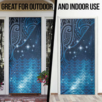 New Zealand Matariki Door Cover Taniko Aramoana With Maori Galaxy Sky Night LT9 - Polynesian Pride