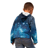 New Zealand Matariki Kid Hoodie Taniko Aramoana With Maori Galaxy Sky Night LT9 - Polynesian Pride