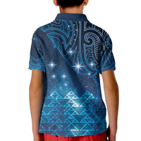 New Zealand Matariki Kid Polo Shirt Taniko Aramoana With Maori Galaxy Sky Night LT9 - Polynesian Pride