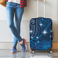 New Zealand Matariki Luggage Cover Taniko Aramoana With Maori Galaxy Sky Night LT9 - Polynesian Pride