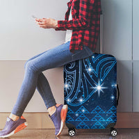 New Zealand Matariki Luggage Cover Taniko Aramoana With Maori Galaxy Sky Night LT9 - Polynesian Pride