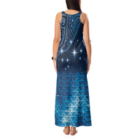 New Zealand Matariki Tank Maxi Dress Taniko Aramoana With Maori Galaxy Sky Night LT9 - Polynesian Pride