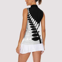 New Zealand Silver Fern Niho Taniwha Women Sleeveless Polo Shirt LT9 - Polynesian Pride