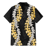 Puakenikeni and Maile Lei Family Matching Mermaid Dress and Hawaiian Shirt Black Double Strand Lei LT9 - Polynesian Pride