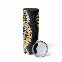 Puakenikeni and Maile Lei Skinny Tumbler Black Double Strand Lei LT9 - Polynesian Pride