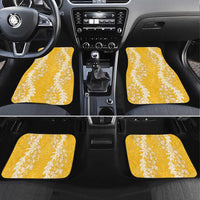 Puakenikeni and Maile Lei Car Mats Gold Double Strand Lei