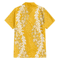 Puakenikeni and Maile Lei Family Matching Puletasi and Hawaiian Shirt Gold Double Strand Lei LT9 - Polynesian Pride