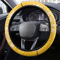 Puakenikeni and Maile Lei Steering Wheel Cover Gold Double Strand Lei
