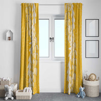 Puakenikeni and Maile Lei Window Curtain Gold Double Strand Lei