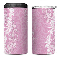 Puakenikeni and Maile Lei 4 in 1 Can Cooler Tumbler Pink Double Strand Lei LT9 One Size: 16 oz Pink - Polynesian Pride