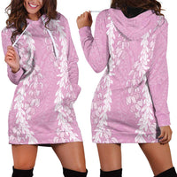 Puakenikeni and Maile Lei Hoodie Dress Pink Double Strand Lei LT9 - Polynesian Pride